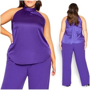 CITY CHIC Sexy Shine Top Royal Purple